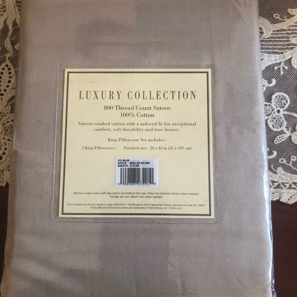 Luxury collection King pillowcases set mushroom, color - Picture 2 of 3